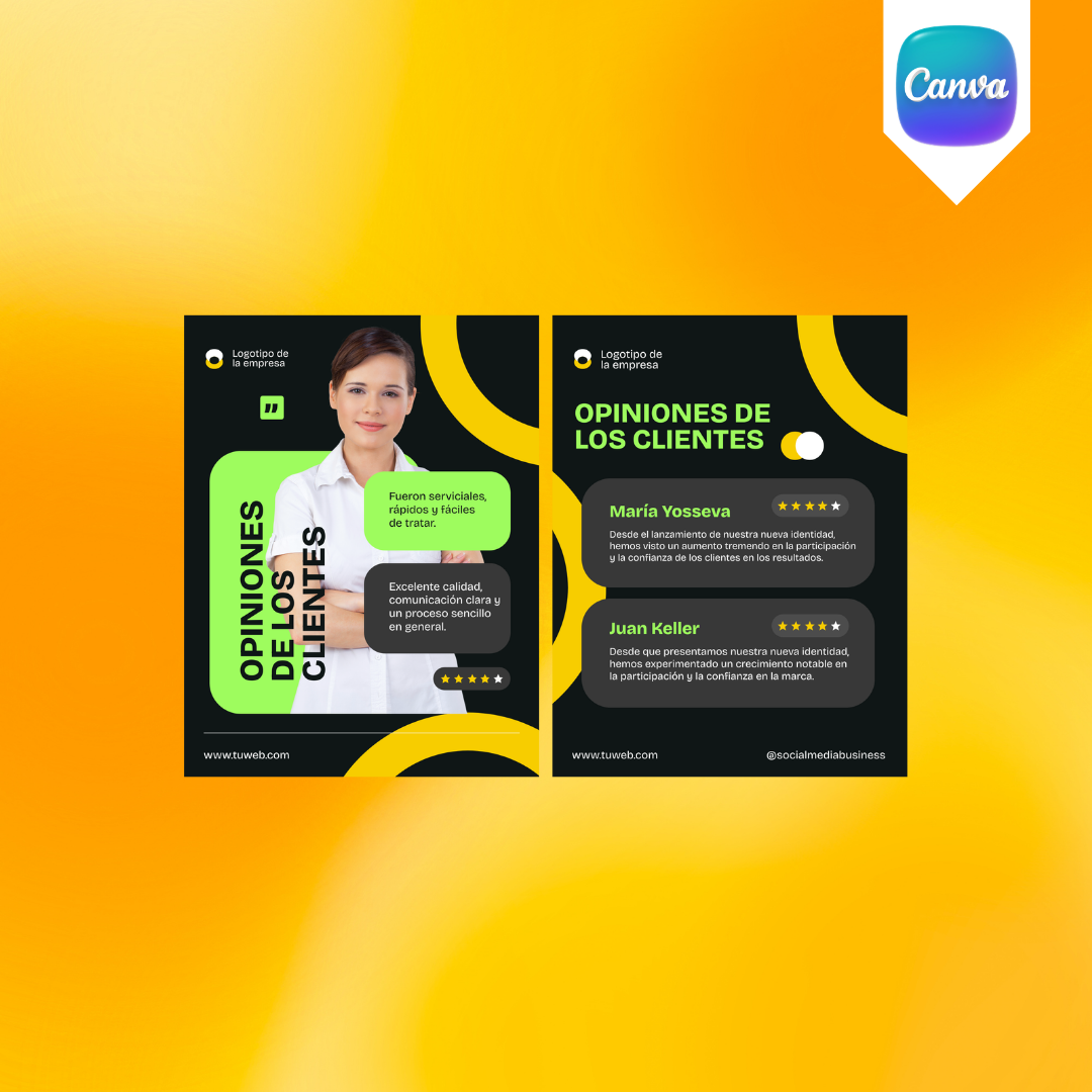 Pack de 8 Plantillas de Testimonios para Instagram | Canva Editable
